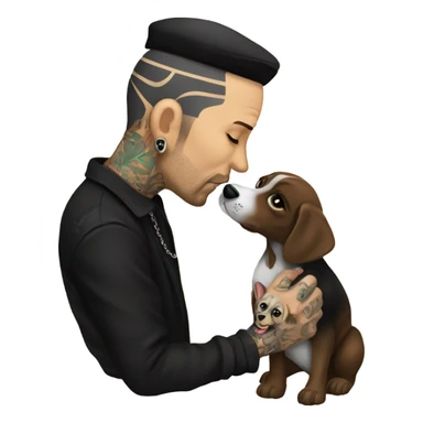 Mike Ness kissing a puppy sticker