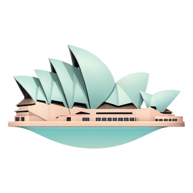 Sydney Opera House with gentle pastel colors, not vibrant sticker