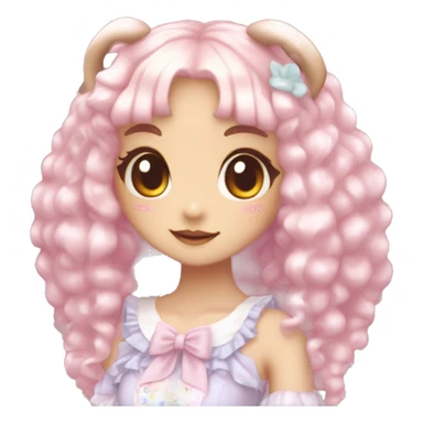 Shiny Blushing Cute Kawaii Beautiful Pastel Lolita Anime deergirl Trending Style Cottagecore Pastelcore  sticker