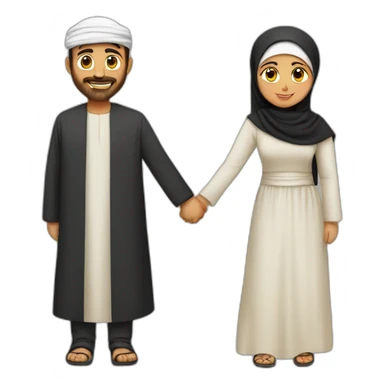 A arab men and hijabi women holding hands sticker