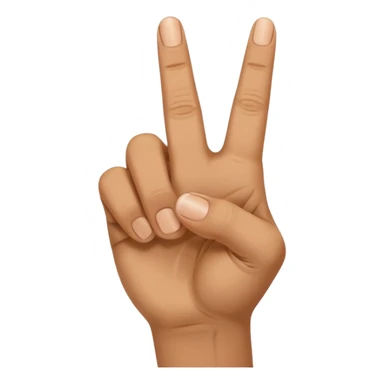 a closed hand with the index finger and middle finger pointing sticker