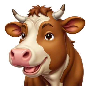 Cinematic Cute Yawning Brown Cow Portrait Emoji, Head tilted slightly with a dramatic, wide-open yawn, showcasing a smooth, rich brown hide with a subtle shine, floppy ears slightly drooping, round brown eyes barely open in drowsy contentment, Simplified yet irresistibly adorable features, highly detailed, glowing with a soft, cozy glow, high shine, relaxed yet expressive, stylized with a touch of pastoral whimsy, bright and endearing, soft glowing outline, capturing the essence of a sleepy yet affectionate cow, so drowsy it feels like it could amble right out of the screen and curl up for a nap! sticker