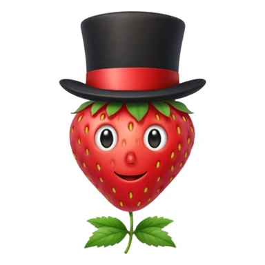 Strawberry with top hat sticker