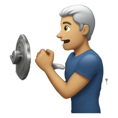 Male unlocking a safe sticker