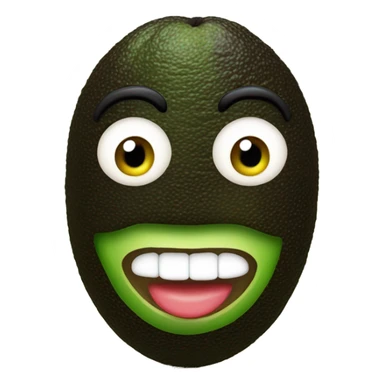 Aguacate con ojos, pestañas y labios grandes sticker