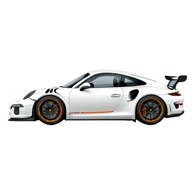 White Porsche GT 3 RS sticker