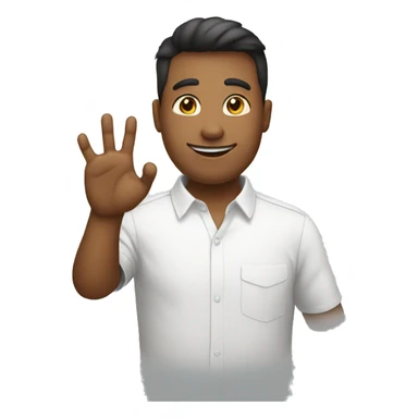 thank you hand sign with white shirt sticker
