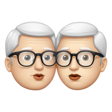 2 men kissing white one with clear glasses  sticker