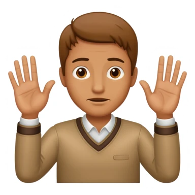 man say no with his hands sticker