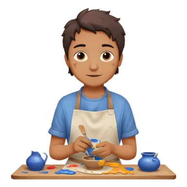 paintcrush with glaze in ceramics workshop

































 sticker