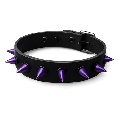 emo style black and purple spiked choker sticker