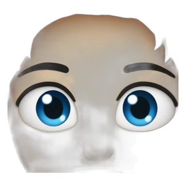 sad and angry face white dark hair blue eyes sticker