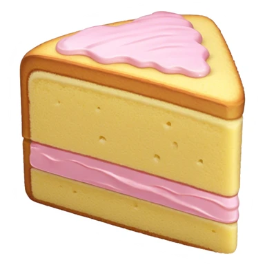 slice of sponge cake, with minimal pink sticker