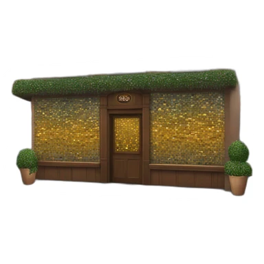 Exterior of a bar with a mosaic of tiles for the sig sticker