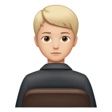 Back of head sitting on an office chair sticker