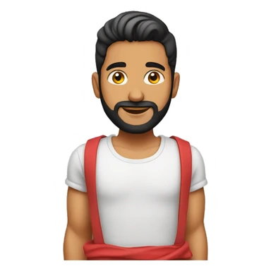 Punjabi young man, no beard, no turban, red punjabi shirt sticker