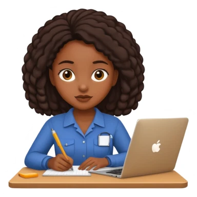 black girl working sticker