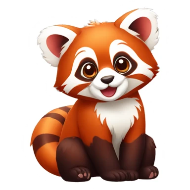 red panda with heart sticker