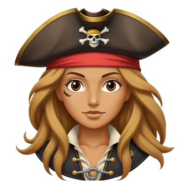 femme pirate cheveux longs sticker