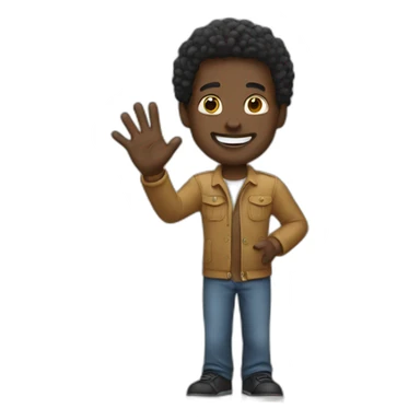black man waving sticker
