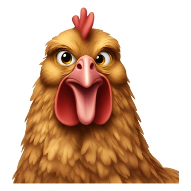 chicken with brown long hair and eyes like this 🥹 sticker