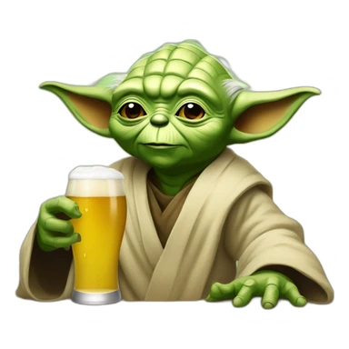 Yoda qui boit une biere sticker