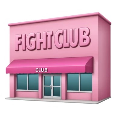 Pink Shop and name on the shop 'fight club' sticker