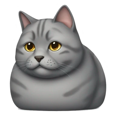 really fat grey cat sticker