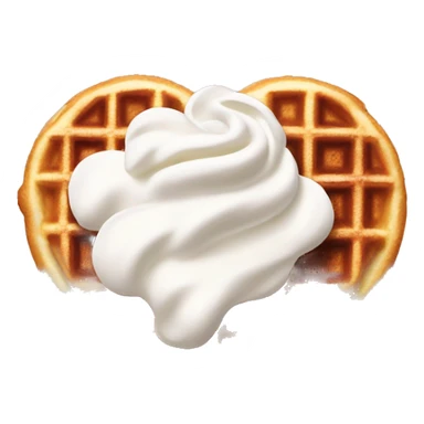 heart-shaped waffle topped with whipped cream  sticker