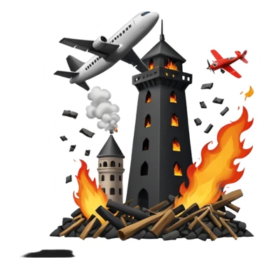 Kuleye çarpan uçak sticker