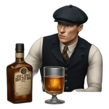 Tommy shelby peaky blinders drinking whisky sticker