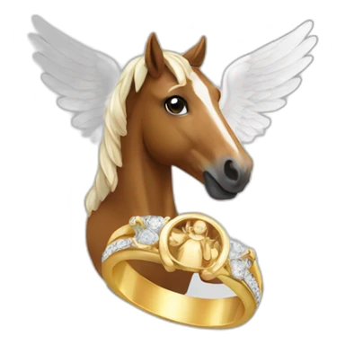 a horse with angel ring sticker