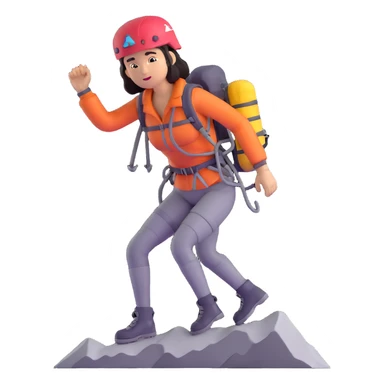 female mountain climber sticker