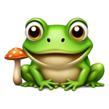 Frog with mushroom sticker