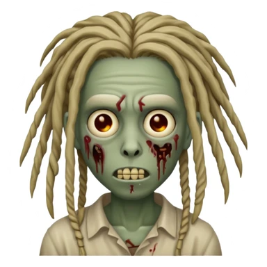 half zombie with locs sticker