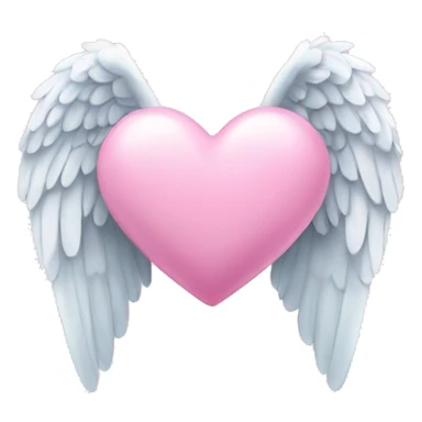 pink pastel heart with angel wings sticker