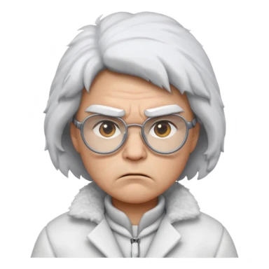 eskimo glasses, white coat, angry, grey face sticker
