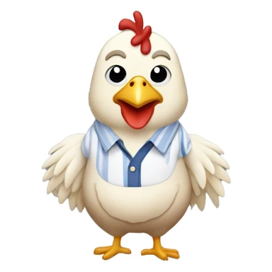 Chicken wearing shirt pant sticker