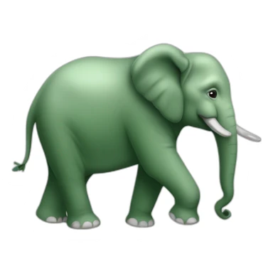 Éléphant avec une tête verte sticker
