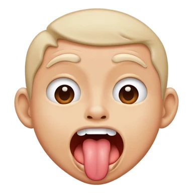 Shaking head with tongue out sticker