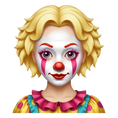 a blonde clown woman making a good decision and acting like a fool sticker