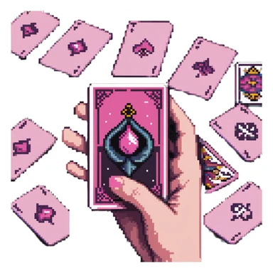 a hand of pink tarot cards sticker