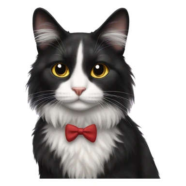long hair tuxedo cat sticker