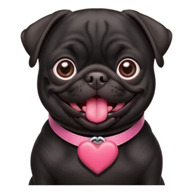 black pug valentines sticker