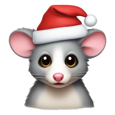 Possum with a Santa hat sticker