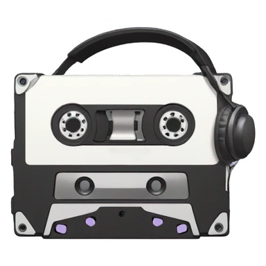 Cassette tape and headphones sticker