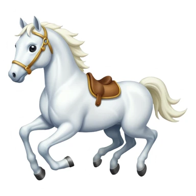 Creat a white horse running sticker