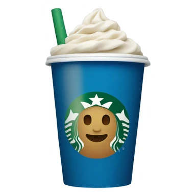 Blue Starbucks  cup  sticker