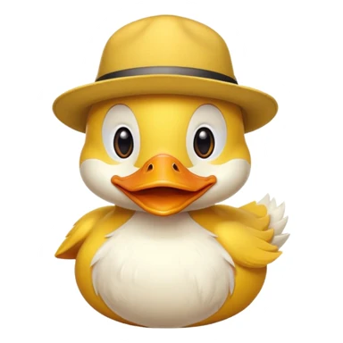 Duck with a hat sticker