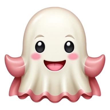 SPAM MEAT kawaii ghost EMOJI with bow sticker